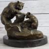 Hnadmade Art Dcor Scultura Bronzo Base Marmo Orsa Nera con Cucciolo Best Gift Artwork Deal Gift by Think Bronze view 2