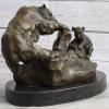 Hnadmade Art Dcor Scultura Bronzo Base Marmo Orsa Nera con Cucciolo Best Gift Artwork Deal Gift by Think Bronze view 3