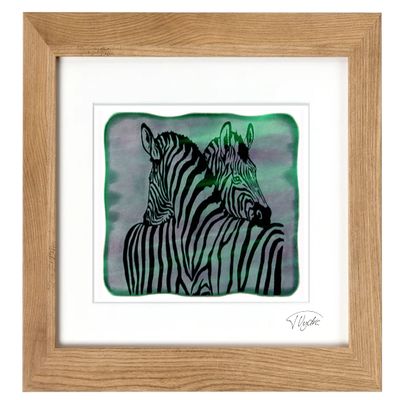 Northern Lights Pictures - sandblasted glass - picture Ribs (stained glass) (30 x 40 cm (mount 21 x 30 cm), Brown)