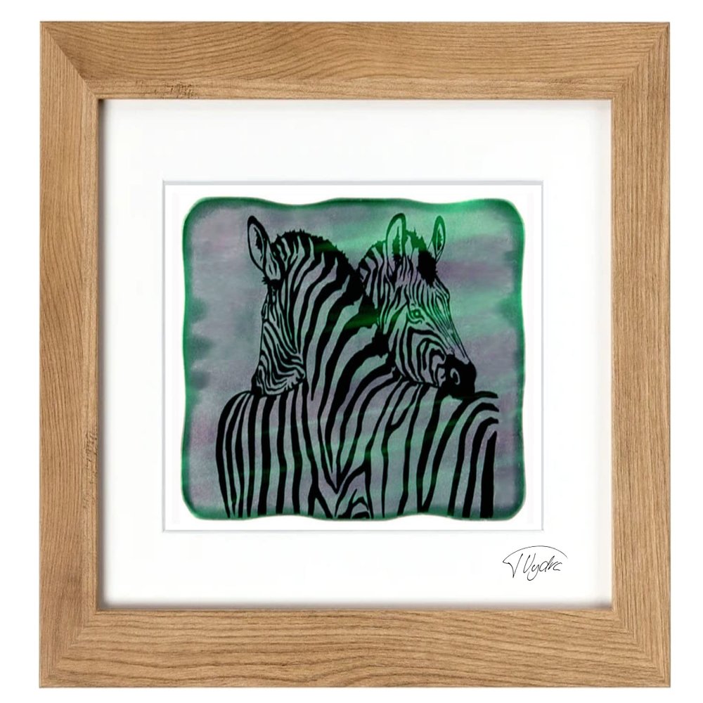 Northern Lights Pictures - sandblasted glass - picture Ribs (stained glass) (30 x 40 cm (mount 21 x 30 cm), Brown)