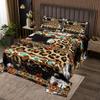 Erosebridal Cowhide Coverlet Set Brown Leopard Print Bedspread,Western Quilted Twin Exotic Aztec Cow Print Quilt Set,Farmhouse Wild Animal Skin Room Decor Cowboys Gifts for Men view 1