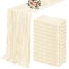12 Pack Cheesecloth Table Runner 35 x 120 inch Long Boho Cheese Cloth Gauze Table Runners Cream Semi Sheer Table Runner for Wedding Decor, Bridal Shower, Birthday Party (Ivory) view 1