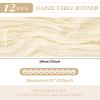 12 Pack Cheesecloth Table Runner 35 x 120 inch Long Boho Cheese Cloth Gauze Table Runners Cream Semi Sheer Table Runner for Wedding Decor, Bridal Shower, Birthday Party (Ivory) view 2