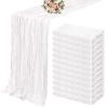 12 Pack Cheesecloth Table Runner 35 x 120 inch Long Boho Cheese Cloth Gauze Table Runners Semi Sheer Table Runner for Wedding Decor, Bridal Shower, Birthday Party (White) view 1