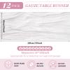 12 Pack Cheesecloth Table Runner 35 x 120 inch Long Boho Cheese Cloth Gauze Table Runners Semi Sheer Table Runner for Wedding Decor, Bridal Shower, Birthday Party (White) view 2