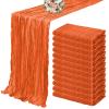 12 Pack Cheesecloth Table Runner 35 x 120 inch Long Boho Cheese Cloth Gauze Table Runners Semi Sheer Table Runner for Wedding Decor, Bridal Shower, Birthday Party (Orange) view 1