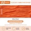 12 Pack Cheesecloth Table Runner 35 x 120 inch Long Boho Cheese Cloth Gauze Table Runners Semi Sheer Table Runner for Wedding Decor, Bridal Shower, Birthday Party (Orange) view 2