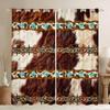 Erosebridal Cowhide Curtains Western Blackout Curtains 104"X63",Brown Highland Cow Print & Drapes Exotic Aztec Diamond Window,Farm Animals Bull Cattle Skin Room Decor Cowboys Gifts for Women view 1