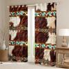 Erosebridal Cowhide Curtains Western Blackout Curtains 104"X63",Brown Highland Cow Print & Drapes Exotic Aztec Diamond Window,Farm Animals Bull Cattle Skin Room Decor Cowboys Gifts for Women view 2