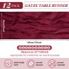 12 Pack Cheesecloth Table Runner 35 x 120 inch Long Boho Cheese Cloth Gauze Table Runners Semi Sheer Table Runner for Wedding Decor, Bridal Shower, Birthday Party (Burgundy) view 2