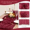 12 Pack Cheesecloth Table Runner 35 x 120 inch Long Boho Cheese Cloth Gauze Table Runners Semi Sheer Table Runner for Wedding Decor, Bridal Shower, Birthday Party (Burgundy) view 4