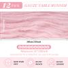 12 Pack Cheesecloth Table Runner 35 x 120 inch Long Boho Cheese Cloth Gauze Table Runners Semi Sheer Table Runner for Wedding Decor, Bridal Shower, Birthday Party (Light Pink) view 2