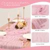 12 Pack Cheesecloth Table Runner 35 x 120 inch Long Boho Cheese Cloth Gauze Table Runners Semi Sheer Table Runner for Wedding Decor, Bridal Shower, Birthday Party (Light Pink) view 4