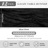 12 Pack Cheesecloth Table Runner 10FT, Boho Gauze Table Runner, Semi-Sheer Table Runners Rustic Wedding Table Decor, Bridal Shower, Birthday Party, Romantic Wedding Runner (Black) view 2