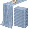 12 Pack Cheesecloth Table Runner 35 x 120 inch Long Boho Cheese Cloth Gauze Table Runners Semi Sheer Table Runner for Wedding Decor, Bridal Shower, Birthday Party (Dusty Blue) view 1