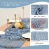 12 Pack Cheesecloth Table Runner 35 x 120 inch Long Boho Cheese Cloth Gauze Table Runners Semi Sheer Table Runner for Wedding Decor, Bridal Shower, Birthday Party (Dusty Blue) view 4