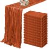12 Pack Cheesecloth Table Runner 35 x 120 inch Long Boho Cheese Cloth Gauze Table Runners Semi Sheer Table Runner for Wedding Decor, Bridal Shower, Birthday Party (Terracotta) view 1