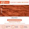 12 Pack Cheesecloth Table Runner 35 x 120 inch Long Boho Cheese Cloth Gauze Table Runners Semi Sheer Table Runner for Wedding Decor, Bridal Shower, Birthday Party (Terracotta) view 2