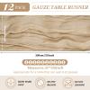 12 Pack Cheesecloth Table Runner 35 x 120 inch Long Boho Cheese Cloth Gauze Table Runners Semi Sheer Table Runner for Wedding Decor, Bridal Shower, Birthday Party (Beige) view 2