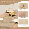 12 Pack Cheesecloth Table Runner 35 x 120 inch Long Boho Cheese Cloth Gauze Table Runners Semi Sheer Table Runner for Wedding Decor, Bridal Shower, Birthday Party (Beige) view 4