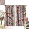 Rustic Forest Curtains Wild Animal Hare Squirrel Owl Snail Flowers Mushroom Pattern Decoration for Girls Room Blackout Farmhouse Window Drapes 2 Panels Pink Background 84x84in view 3
