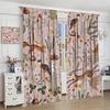 Rustic Forest Curtains Wild Animal Hare Squirrel Owl Snail Flowers Mushroom Pattern Decoration for Girls Room Blackout Farmhouse Window Drapes 2 Panels Pink Background 84x84in view 4