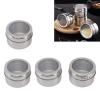 4Pcs Magnetic Spice Jars for Refrigerator, Stainless Steel Spice Tins with Label Seasoning Storage Container with Clear Shaker Lid Kitchen Organization view 3