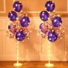 Wettarn 2 Sets Floor Balloon Column Stand Kit with LED Lights 40 Pcs Balloons Column Holder Centerpieces Tower Backdrop for Mardi Gras Valentine Wedding Baby Shower Birthday Party(Purple) view 1