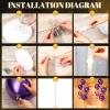 Wettarn 2 Sets Floor Balloon Column Stand Kit with LED Lights 40 Pcs Balloons Column Holder Centerpieces Tower Backdrop for Mardi Gras Valentine Wedding Baby Shower Birthday Party(Purple) view 2