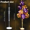 Wettarn 2 Sets Floor Balloon Column Stand Kit with LED Lights 40 Pcs Balloons Column Holder Centerpieces Tower Backdrop for Mardi Gras Valentine Wedding Baby Shower Birthday Party(Purple) view 4