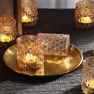 36 Pcs Gold Votive Candle Holders, Tealight Candle Holder Glass for Table Centerpieces, Gold Candle Holders for Wedding Decor, Bridal Shower & Home Parties Supplies Decor
