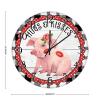 Rose Flower Pig Black Buffalo Plaid Red Dot Wood Wall Clock Hug & Kisses Farm Animal Pig Art Clocks Womens Valentines Day Clocks Battery Operated Wall Clock for Living Room 15inch view 2