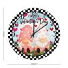 Art Clock Happy Valentine's Day Gnome Clock Black Buffalo Plaid Gnome Couple Wooden Clocks Valentine's Day Gift to Wife Battery Wood Clocks 15inch Birthday to Women view 2