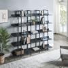 Bellemave Bookshelf,Double Wide 5-Tier Bookcase,Industrial Style Open Shelves, Wood and Metal Bookshelves for Home Office, Easy Assembly(Black) view 1
