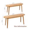 Cttasty Entryway Bench, Solid Wood Dining Bench, Midcentury End of Bed Bench w/Rounded Corner, Outdoor Bench w/Robust Construction, Bedroom Bench, 10.24" W x 17.72" HNatural 47.2inches view 2