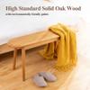 Cttasty Entryway Bench, Solid Wood Dining Bench, Midcentury End of Bed Bench w/Rounded Corner, Outdoor Bench w/Robust Construction, Bedroom Bench, 10.24" W x 17.72" HNatural 47.2inches view 3