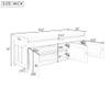 P PURLOVE Wood Storage Bench with 3 Shutter Doors, Shoe Bench with 2 Size Storage Space and with Removable Cushion and Hidden Storage Space for Entryway view 2