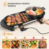 BOEASTER Electric Hot Pot with Grill Indoor Korean BBQ Grill Shabu-shabu Hotpot, Removable Hotpot Pot W/Large Capacity Baking Tray, Smokeless Non-Stick, 5-Gear Adjustable Temperature, 1-6 People 110V view 3