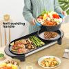 BOEASTER Electric Hot Pot with Grill Indoor Korean BBQ Grill Shabu-shabu Hotpot, Removable Hotpot Pot W/Large Capacity Baking Tray, Smokeless Non-Stick, 5-Gear Adjustable Temperature, 1-6 People 110V view 4