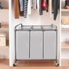 STO STO Laundry Sorter 3 Section, 3 Bag Clothes Hamper, Rolling Laundry Cart Basket with Heavy Duty Lockable Wheels and Removable Bag for Laundry Room, Bedroom, Closet, Gray view 3