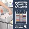 STO STO Laundry Sorter 3 Section, 3 Bag Clothes Hamper, Rolling Laundry Cart Basket with Heavy Duty Lockable Wheels and Removable Bag for Laundry Room, Bedroom, Closet, Gray view 4