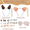 14 Pcs Dog Ears Headband, Puppy Ears for Dog Party Birthday Party Supplies with 10 Sheets Puppy Tattoos Photo Booth Props view 2