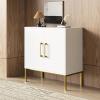 LYNSOM Storage Cabinet with Doors, Free Standing Living Room Cabinet, Modern Wood Buffet Sideboard for Kitchen, Bedroom, Hallway, Entryway, Office, White view 1