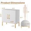 LYNSOM Storage Cabinet with Doors, Free Standing Living Room Cabinet, Modern Wood Buffet Sideboard for Kitchen, Bedroom, Hallway, Entryway, Office, White view 2
