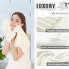 8 Piece Bath Towel Set |2 Oversized Large Bath Sheet,2 Hand Towels,4 Washcloths| Ultra Soft Cozy Bath Towel Set for Bathroom Hotel Gym Spa,Highly Absorbent Quick Dry Bathroom Towel Collections,Cream view 3