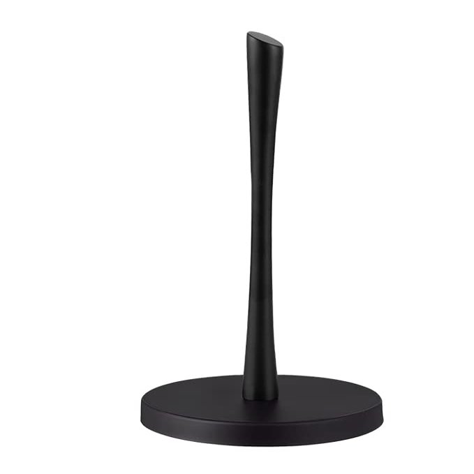Paper Towel Holder countertop, Free-Standing Kitchen roll Holder for Kitchen Bathroom, Paper Towel Holder Stand Dispenser with Stainless Base Fits Standard (Black)