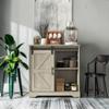 Panana Sliding Barn Door Buffet Sideboard Storage Cabinet Coffee Bar Kitchen Farmhouse Style (Oak) view 2