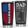 AREOK Fathers Day Gift for Dad from Daughter Son Kids - Best Dad Ever Nutrition Facts Tumbler Birthday Gifts, Fathers Day Coffee Tumbler Cup, 20 OZ view 1