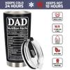 AREOK Fathers Day Gift for Dad from Daughter Son Kids - Best Dad Ever Nutrition Facts Tumbler Birthday Gifts, Fathers Day Coffee Tumbler Cup, 20 OZ view 3