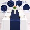 12 Pack Navy Blue Satin Table Runner 12 x 108 Inch Long Premium Table Runners for Wedding Party Events Decoration, Birthday Parties, Banquets Decorations, Graduations, Engagements view 3